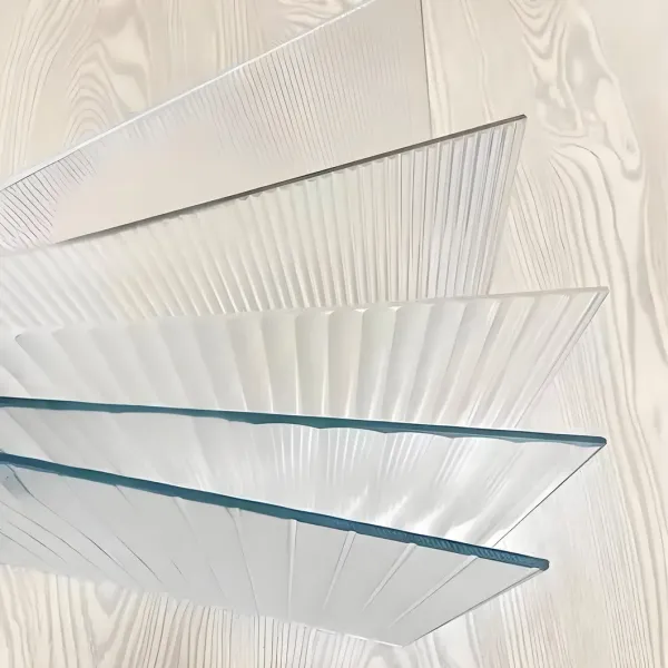 Imitation Wood Grain Decorative Glass Laminated Embossed Shading Glass