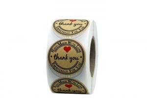 China Thickness 2mm Brown Paper Sticky Labels Diameter 1.18 Inches For Wedding / Anniversary on sale