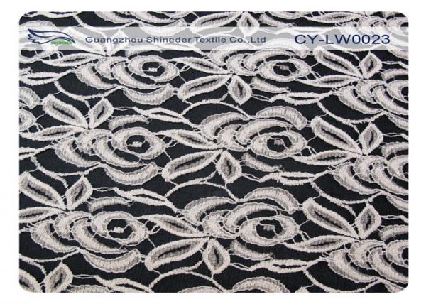 Quality Elastic Cotton Nylon Lace Fabric For Underdress 30% Nylon + 70% Cotton CY-LW0023 for sale