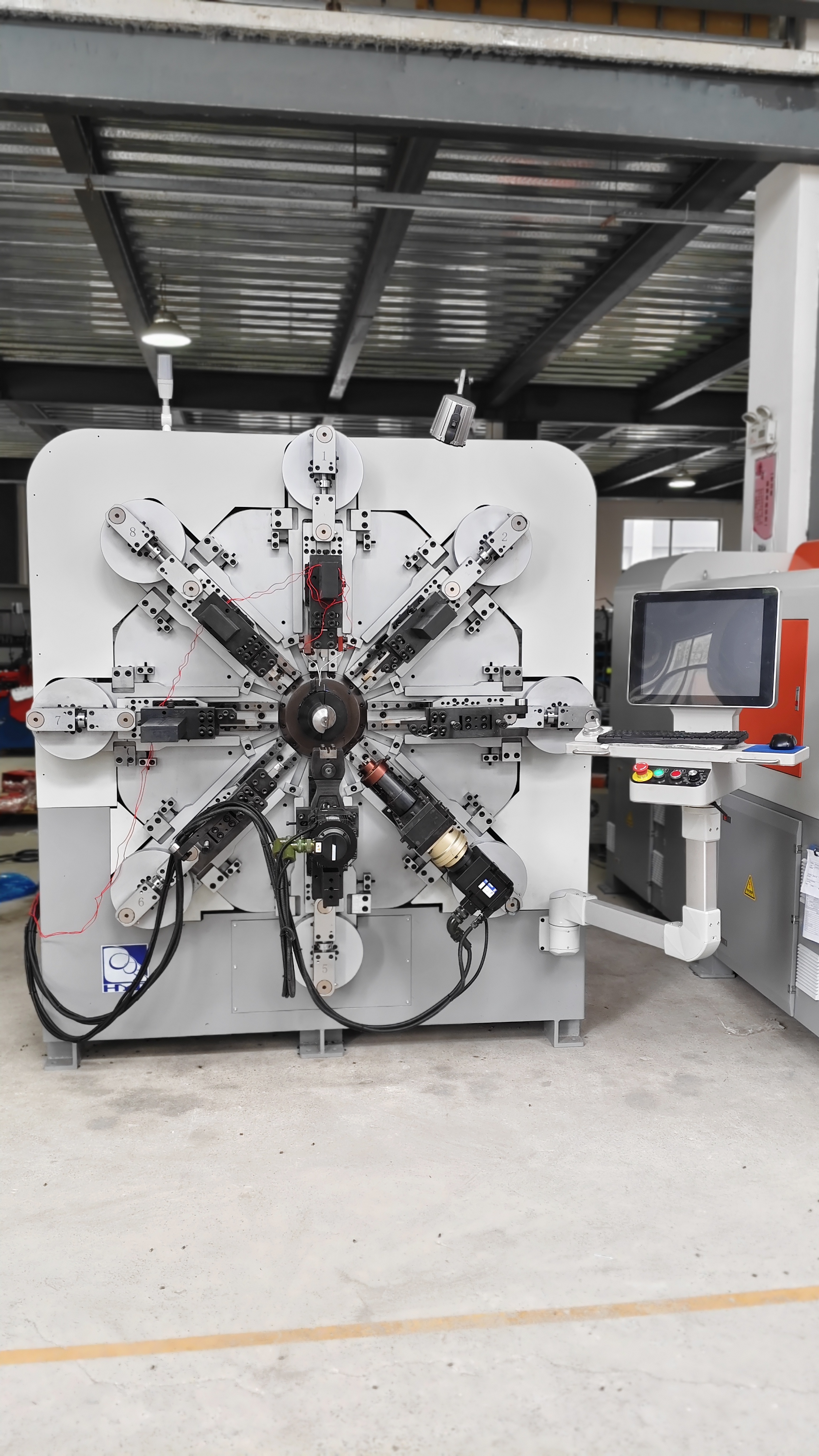 Camless Wire Bending Equipment , 12 Axis Automatic Spring Coiling Machine