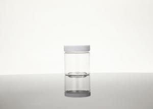 China 100ml Clear Empty Refillable Round Plastic Jar With Lids And Labels BPA Free on sale