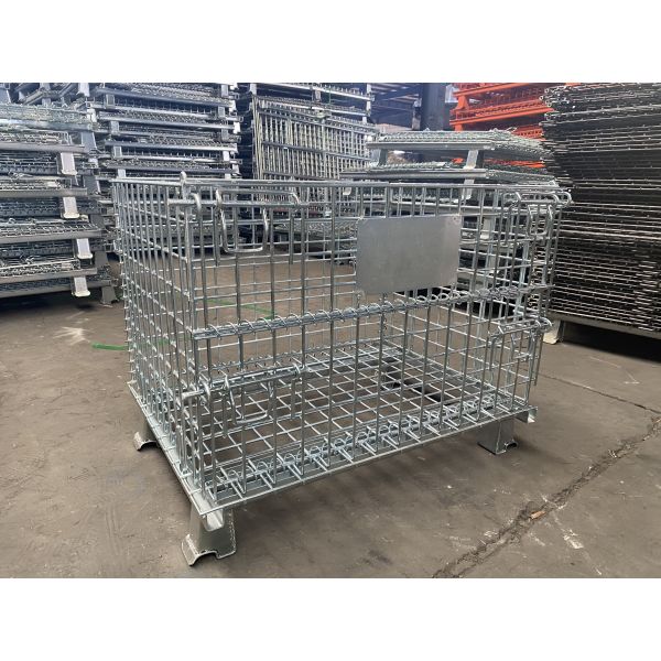 Industrial Mobility Options And Reinforced Panels Stackable Stillage Cage For Storage And Transport