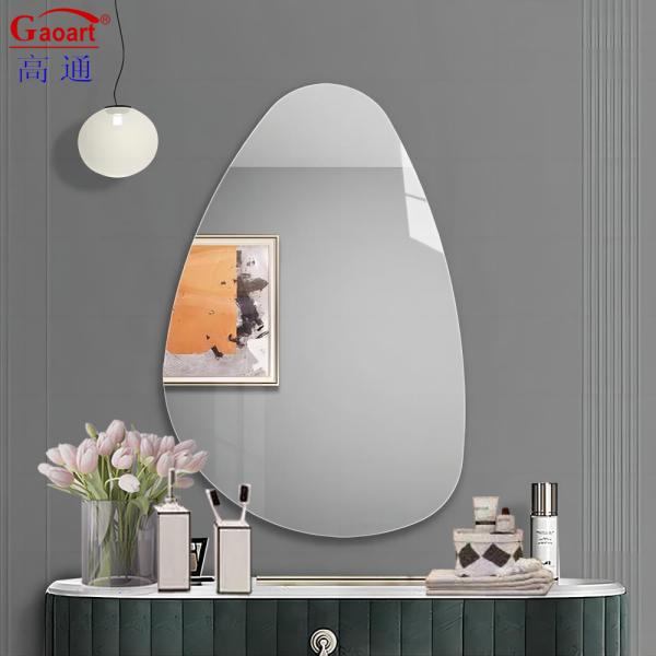 Irregular Shape Wall Mirror Modern Design for Beauty Salon Beveled Edge Large Glass