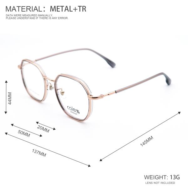 Square Metal Frame Eyeglasses Sleek Framework With Flex Temple Length