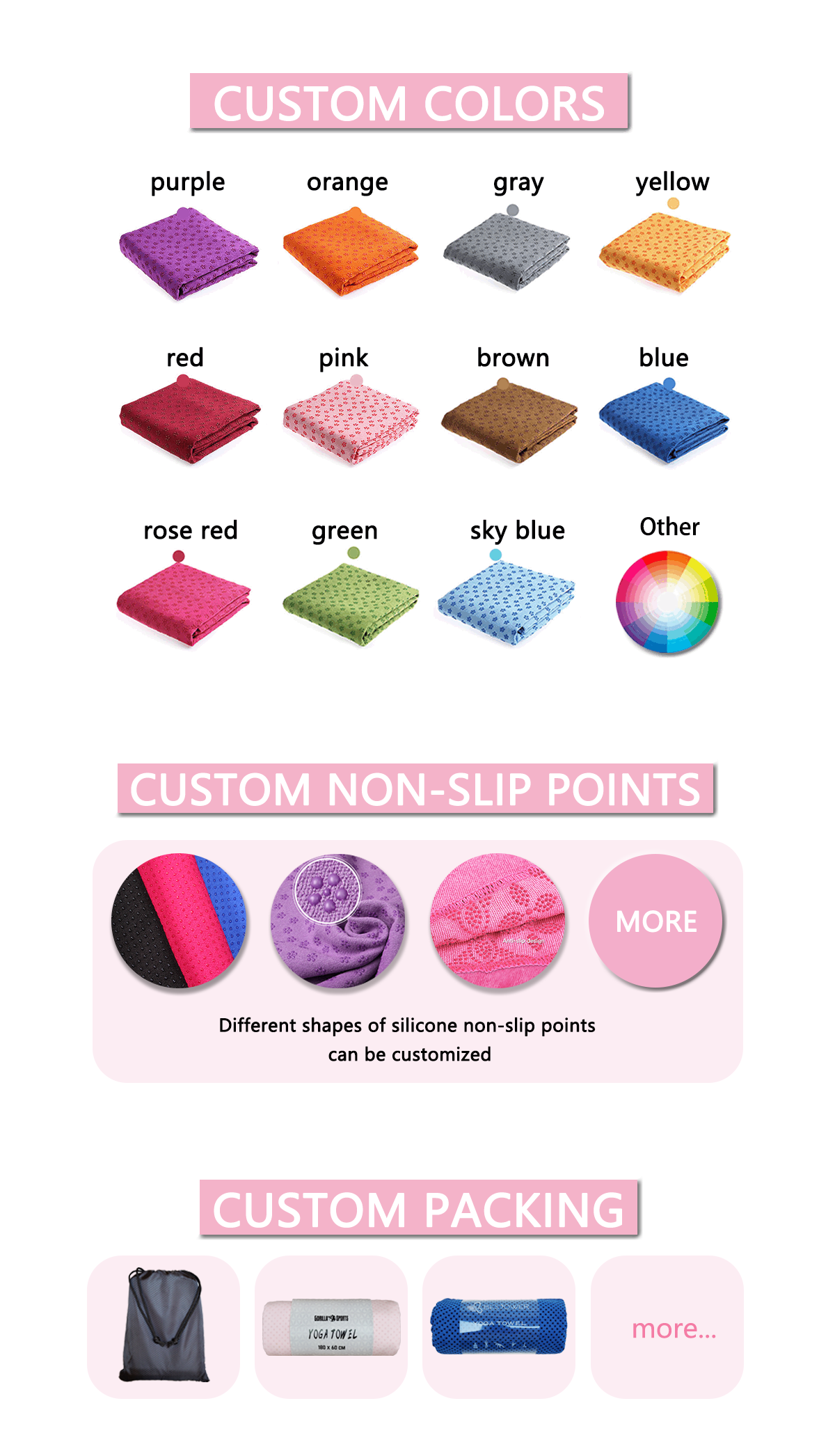 Wholesale Microfiber Non-slip Custom Pattern Private Label Microfiber Yoga Towel Travel Foldable Yoga Mat