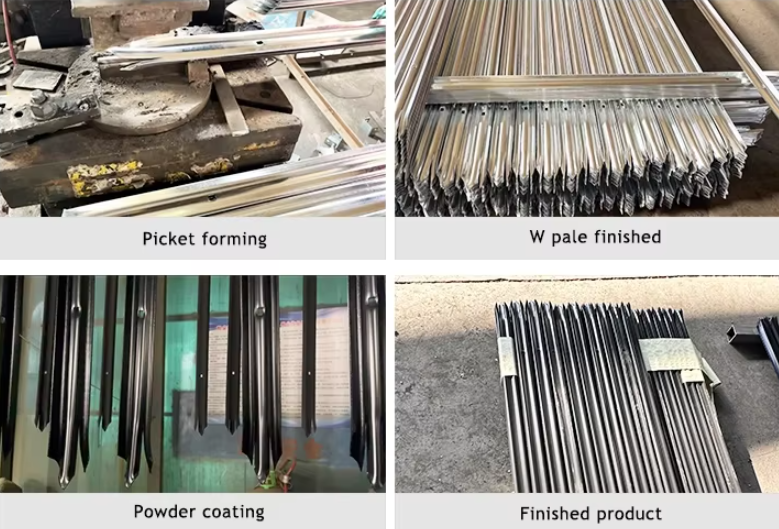 Powder Coated Iron Wrought Steel Palisade Fence Angle Rail For Safety