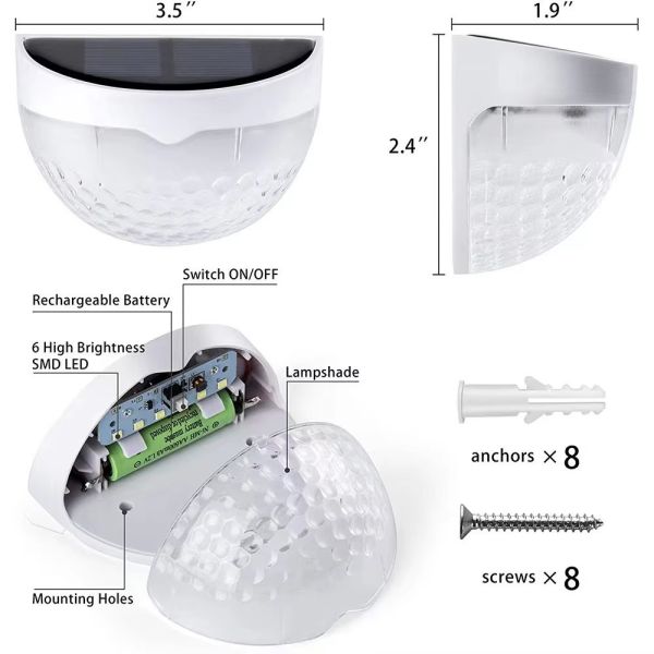 IP66 Waterproof Solar Outdoor Night LED Sensor Light Small Decorative For Garden Fence