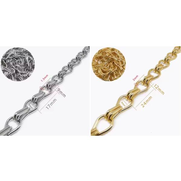 Metallic Fly Screen Hanging Aluminium Double Hook Chain Decorative Curtain For Restaurant Hall