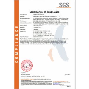 Shenzhen ChengHao Optoelectronic Co., Ltd. Certifications