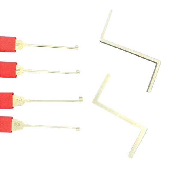 Red Locksmith Pick Sets 8pcs 2pcs Stainless Steel Single Hook