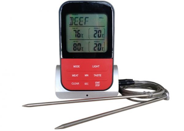 Quality 0 - 300℃ Remote Wireless BBQ Meat Thermometer 30 Meters Range With Double Probes for sale