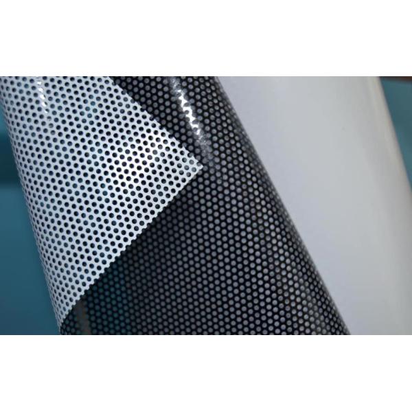 Micro Perforated Vinyl One Way Vision Window Sticker 140mic / 140g For Digital Printing