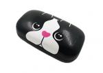 Black PU Contact Holder Case Durable With Cute Animal Pattern Fine Workmanship