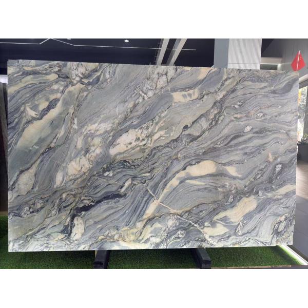 Brazilian Blue Silk Marble Luxury Stone Book-match Background Feature Wall Luxurious Flooring Stone