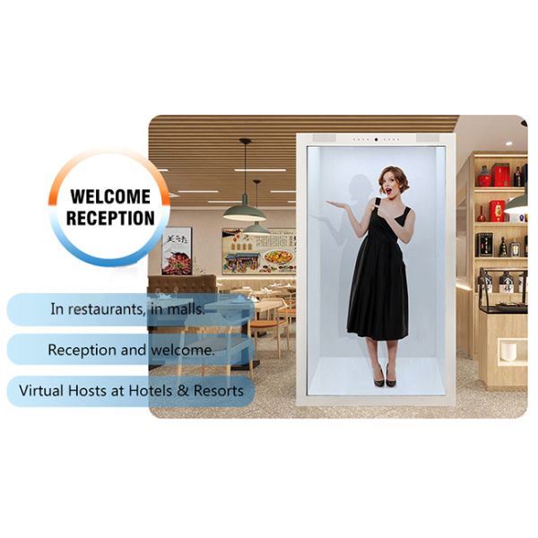 75 Inch Indoor 3D Hologram Interactive Video Holographic Touch Screen Box Lcd transparent lcd technology Holobox Display Cabinet showcase