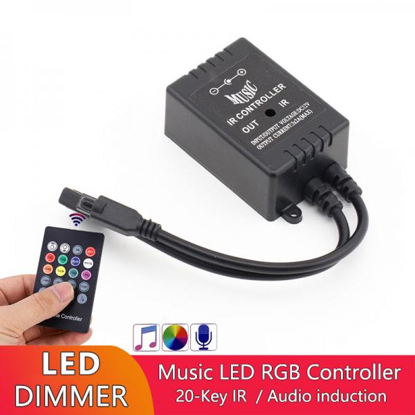 Music LED RGB Controller 3CH 20 Key IR Remote Control For Home Decoration