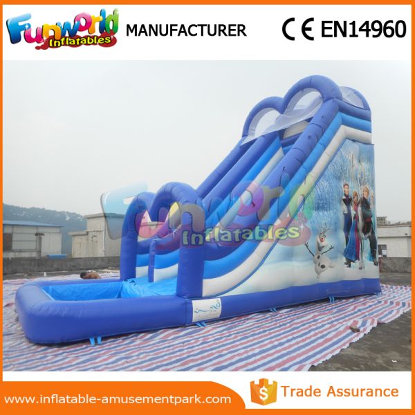 Durable Outdoor Inflatable Water Slides Inflatable Bouncer Slide With Pool