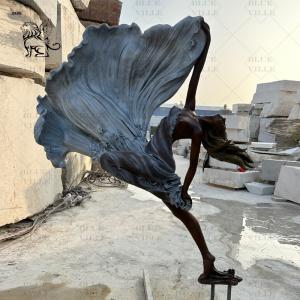 Buy cheap Naked Dancing Girl Life Size Bronze Statue Metal Beautiful Wind Woman Sculpture Modern Art Decoration Garden product