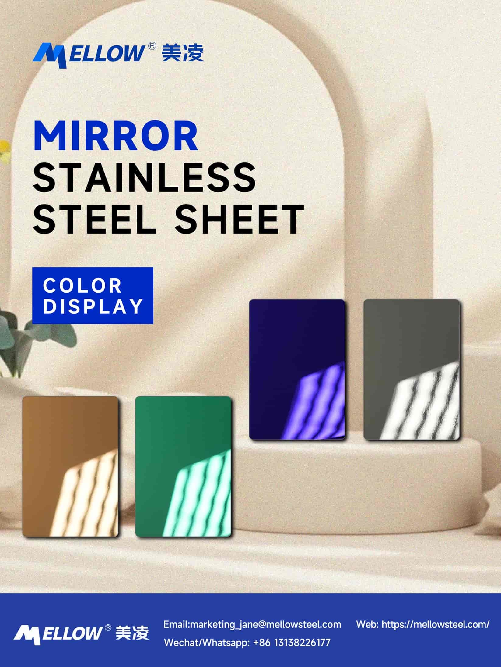 PVD 304 Rose Gold SS Sheet Stainless Steel Sheet 2B Mirror Polished