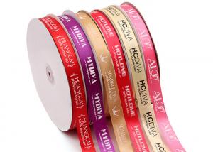 China Satin Custom Printed Ribbon 100% Polyester Material Multi - Color For Packaging Gift on sale