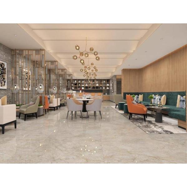 1200x1200mm Polished Glazed Porcelain Tile Light Yellow 0.5% W.A
