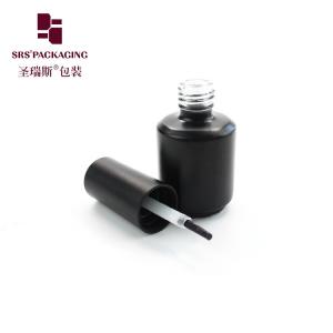 China 1/2 oz 15ml empty frosted black nail polish remover glass bottle on sale