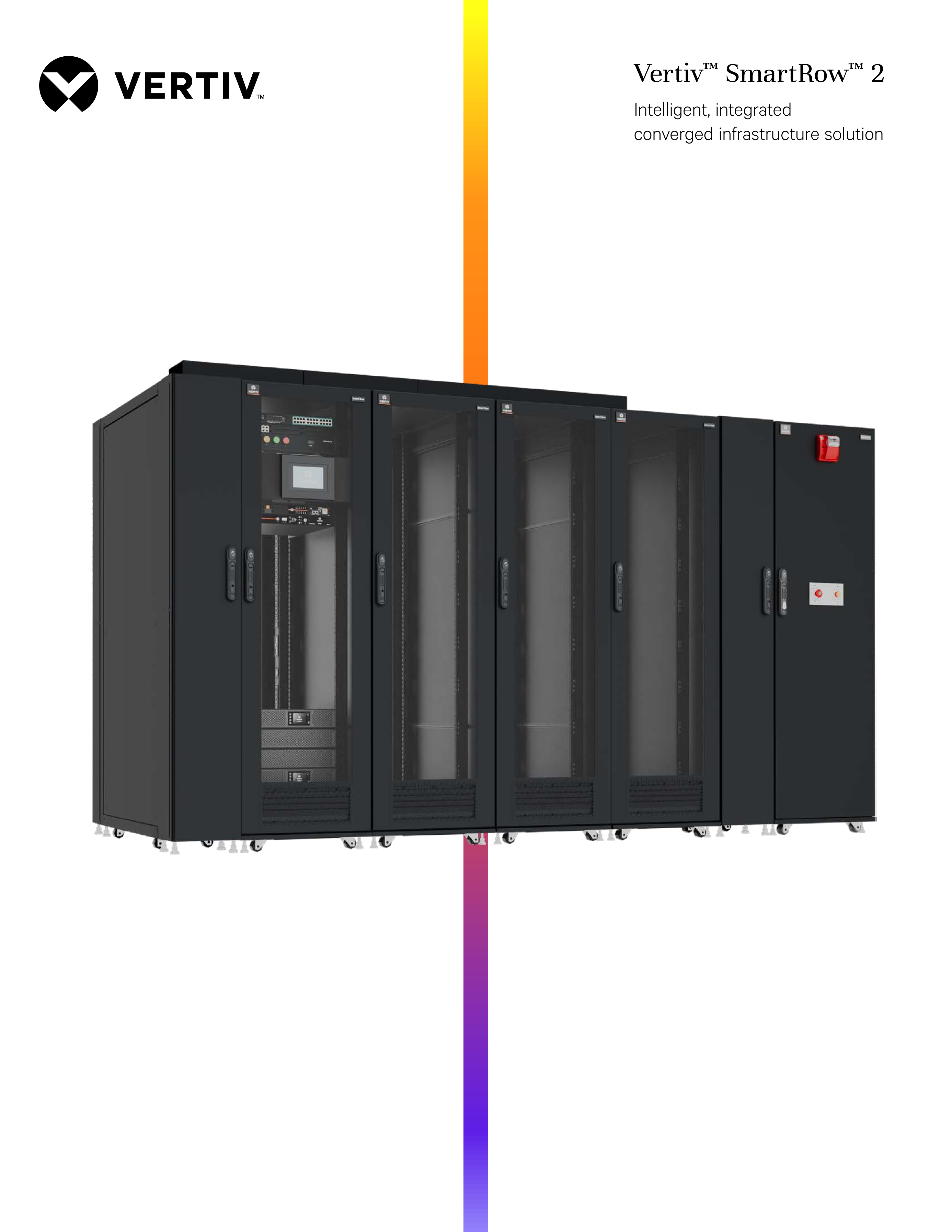 Vertiv SmartRow 2 Modular Data Center with Three Phase Power 100000 Wh Electric Energy and Environment Monitoring