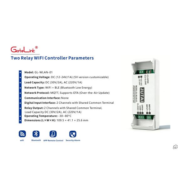 Heavy-Duty WiFi Access Control Controller 12-24V DC Universal Power Isolated Relay Output Anti-Interference Design for Harsh Environment Access