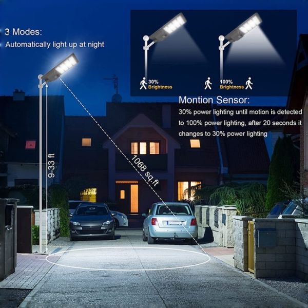 All In One Integrated LED Solar Street Light With Remote Control IP65 Waterproof