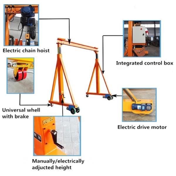 2m-10m Span Workshop Portable Gantry Crane Super High Customized