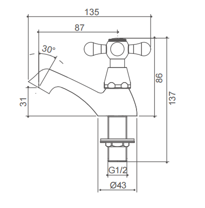 CONNE Deck Mount Bathroom Two Handle Faucet 1/2-Inch Connection