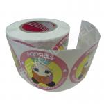 Adhesive Paper Cartoon Kids Label Stickers Rolls For Clothes Packing Bag