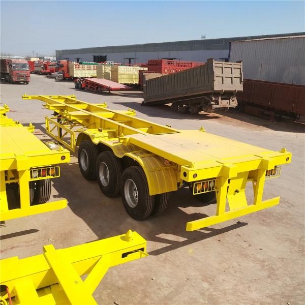 Spring Suspension Tri Axle Skeletal Trailer For Carrying 20ft 40ft Container