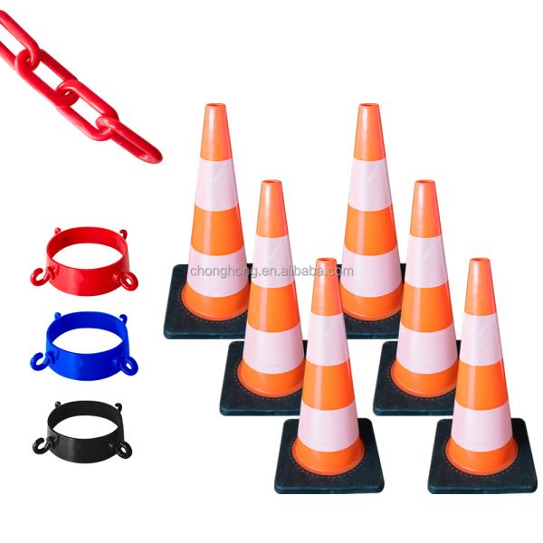 Black Finish Plastic Link Chain with Injection Structure for Roadway Safety