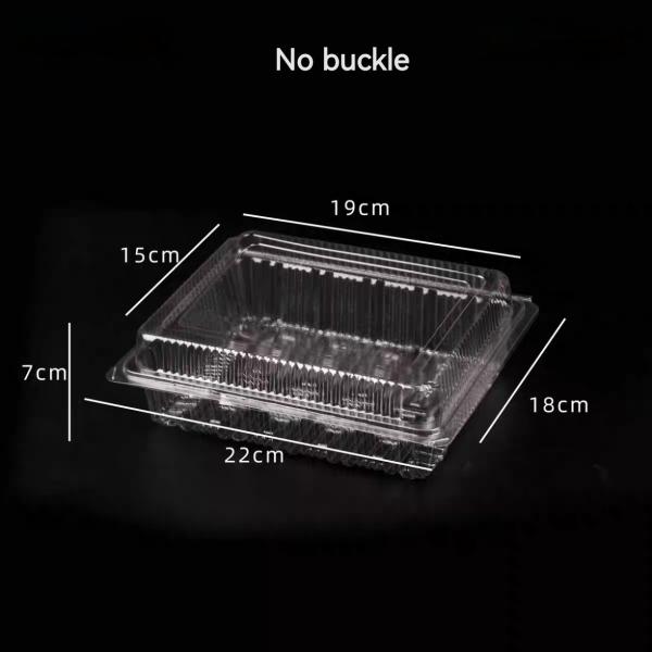 Disposable PET Plastic Transparent Clam Shell Hinge Vacuum Formed Cake Pastry Baking Takeout Clear Box Cover