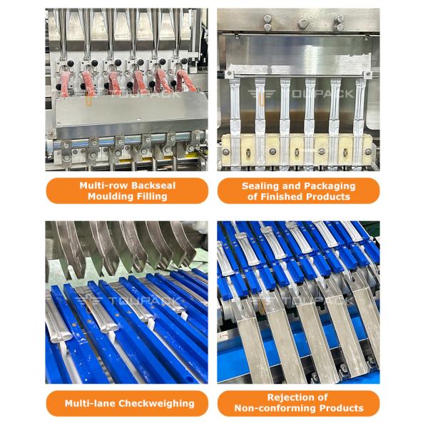 Automatic Multi Lanes Sachet Stick Packaging Machine Multilane Line 4 Sides Sealing Pouch Bag Vertical Packing Machine