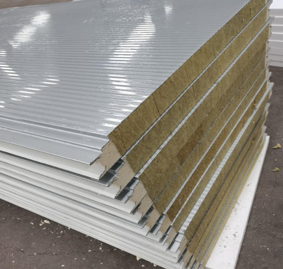 Moisture Resistant Fire Rated PU Sealed Rockwool Sandwich Panel For Wall Cladding And Roofing Systems