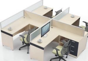 Buy cheap Commercial Office Furniture Partitions For Four People / Wood Computer Desks Office Cabin Partition product