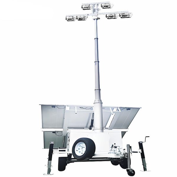 Commercial Mobile Lighting Tower Rotating Surveillance Camera Portable Solar Light Tower Rental