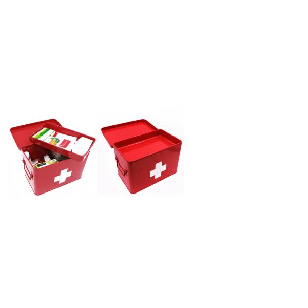 Metal First Aid Storage Box First Aid Kit medicine storage storage box Medicine Tin, Metal Medicine Storage Box