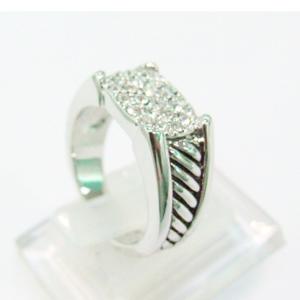 Buy cheap (R-012) New Style Designer Fashion Jewelry Unisex Ring Pave Cubic Zircon and Silver Plated product
