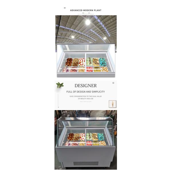 Customized Commercial Glass Gelato Display Freezer Showcase Ice Cream Display Freezers Price