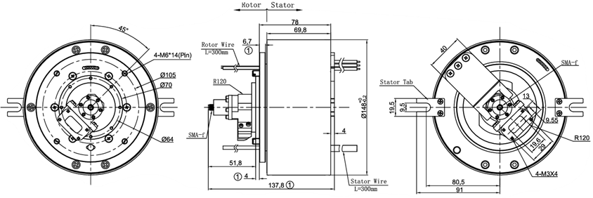 Panlink High Power Slip Ring with 500A Current and 300rpm Speed for Multi-Module Integration