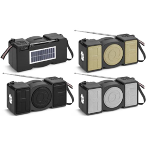 ETEK 78mm 20W Speaker With ABS+Iron Mesh Construction USB/TF/FM 7-section Antenna LED Flashlight BT TWS Solar Panel 1W