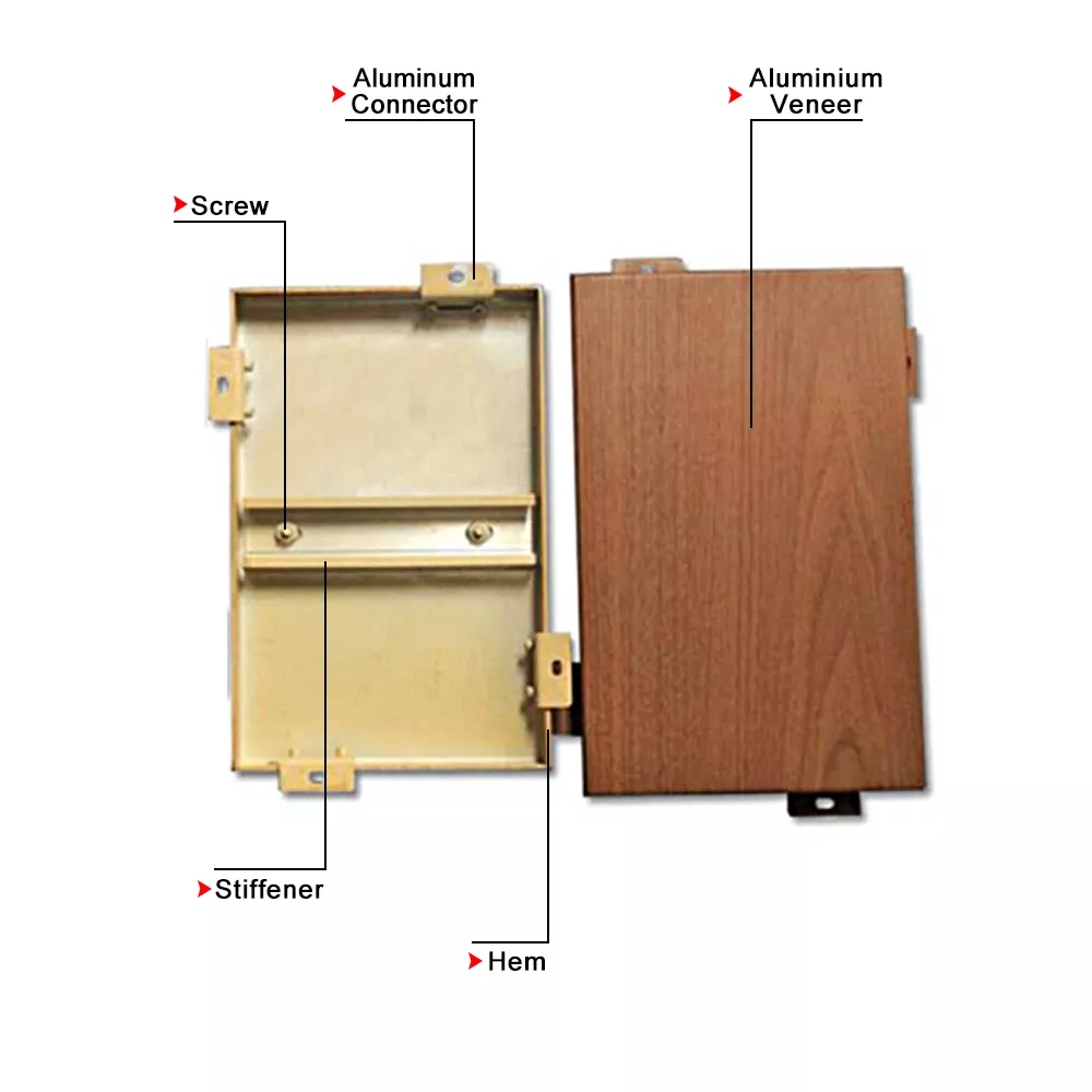 3003 8mm To 210mm Aluminum Veneer Cladding 3d Wall Panels For Building Decoration