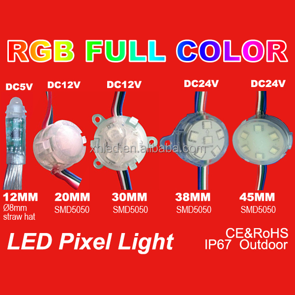 DC 12V 3 pcs SMD 5050 Diffused RGB LED Pixel , led dot lights Addressable RGB LED Strip 30mm led pixel point light