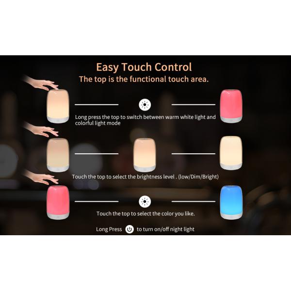 1.2W DC5V Rechargeable Nursery Night Light With Dimmable RGB