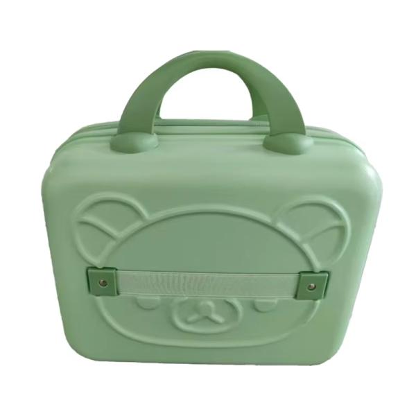 Green ABS Portable Lightweight Professional Makeup Storage Box Cartoon Cosmetic Organizer Wholesome Holographic Travel Makeup Organizer