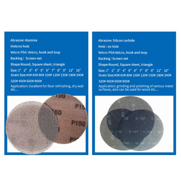 Dry Polishing Automobile Sanding Disc with Hook and Loop Abrasives Customized Grit 40 -600