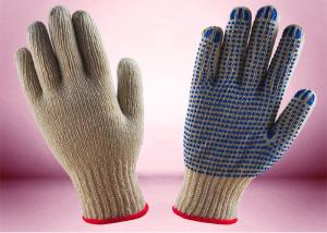 China 7 Gauge Bleached White Cotton Knit Gloves 7 - 11 Inches Size Skin - Friendly on sale